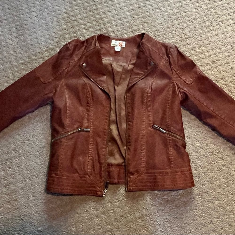 Brown leather jacket
